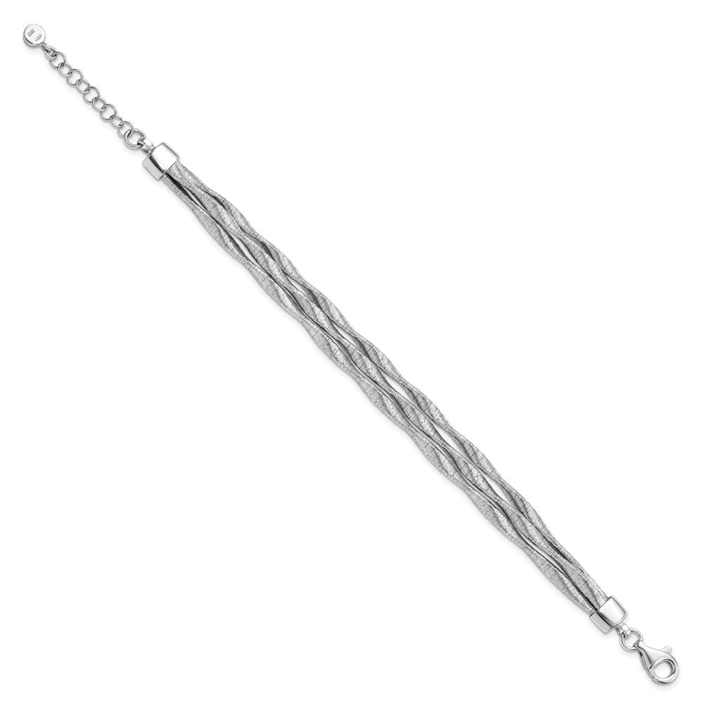 7 Zoll Sterlingsilber Rhodiniert 3-strand mit 1 Zoll Verlängerung. Armband