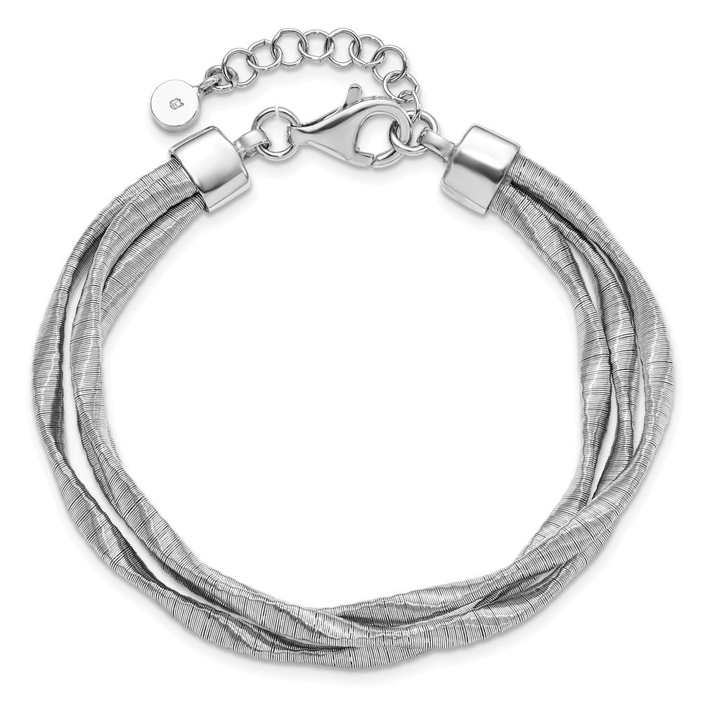 7 Zoll Sterlingsilber Rhodiniert 3-strand mit 1 Zoll Verlängerung. Armband