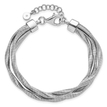 7 Zoll Sterlingsilber Rhodiniert 3-strand mit 1 Zoll Verlängerung. Armband