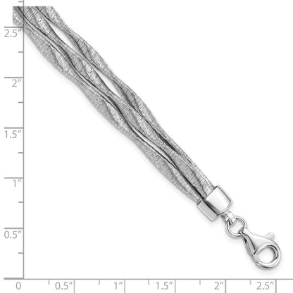 7 Zoll Sterlingsilber Rhodiniert 3-strand mit 1 Zoll Verlängerung. Armband