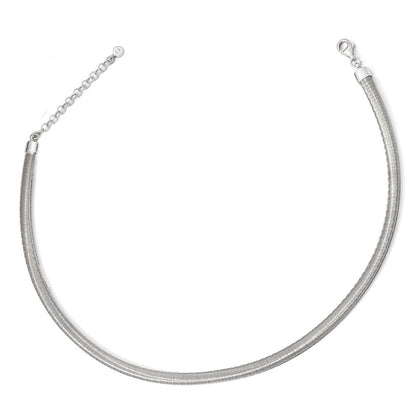 Sterlingsilber Rhodiniert mit Verlängerung. Halskette