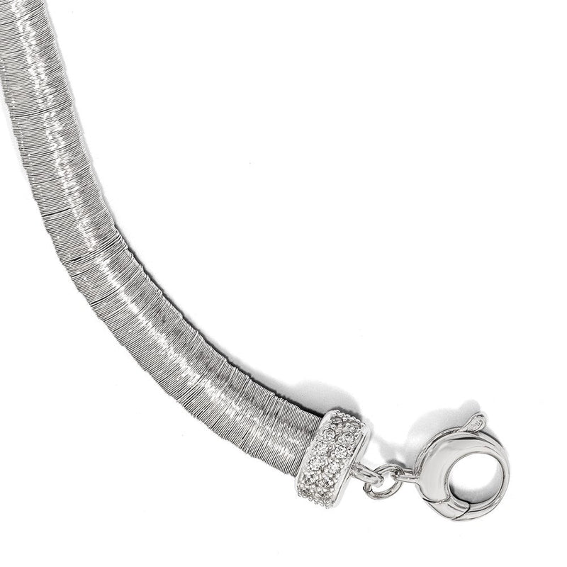 7 Zoll Sterlingsilber Rhodiniert Zirkonia mit 1 Zoll Verlängerung. Armband