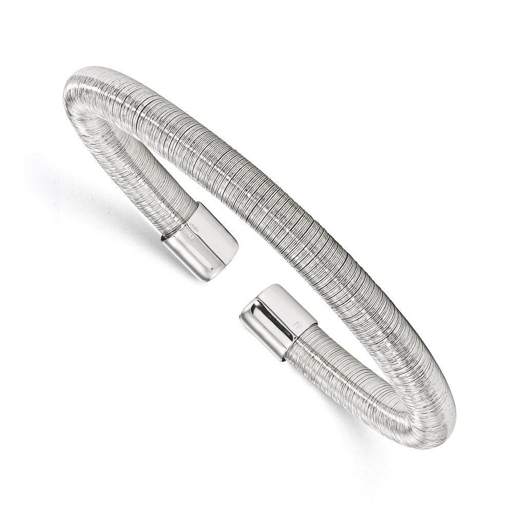 Sterlingsilber Rhodiniert Manschette Armreif