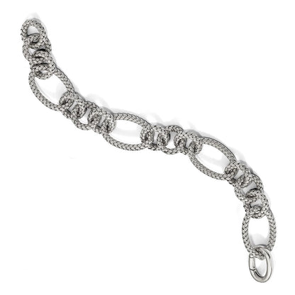 8.5 Zoll Sterlingsilber Poliert Geflochten Glieder Armband