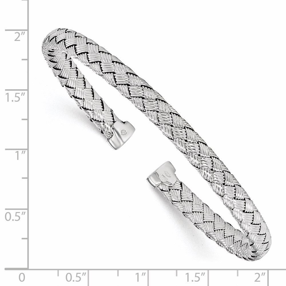 Sterlingsilber Poliert Geflochten Manschette Armreif