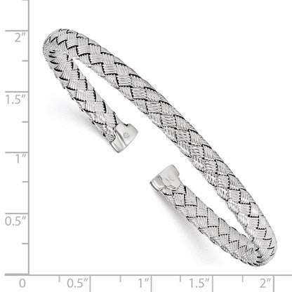 Sterlingsilber Poliert Geflochten Manschette Armreif