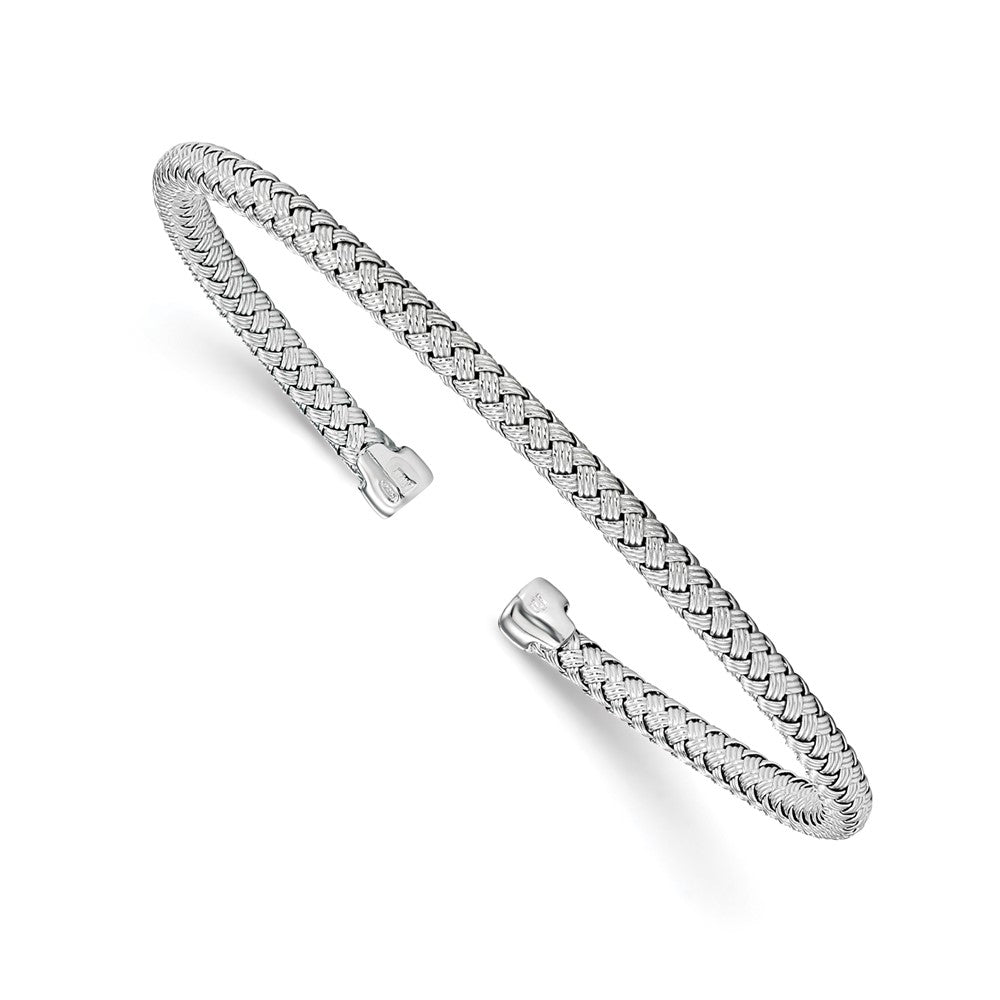 Sterlingsilber Poliert Geflochten Manschette Armreif