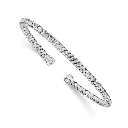 Sterlingsilber Poliert Geflochten Manschette Armreif