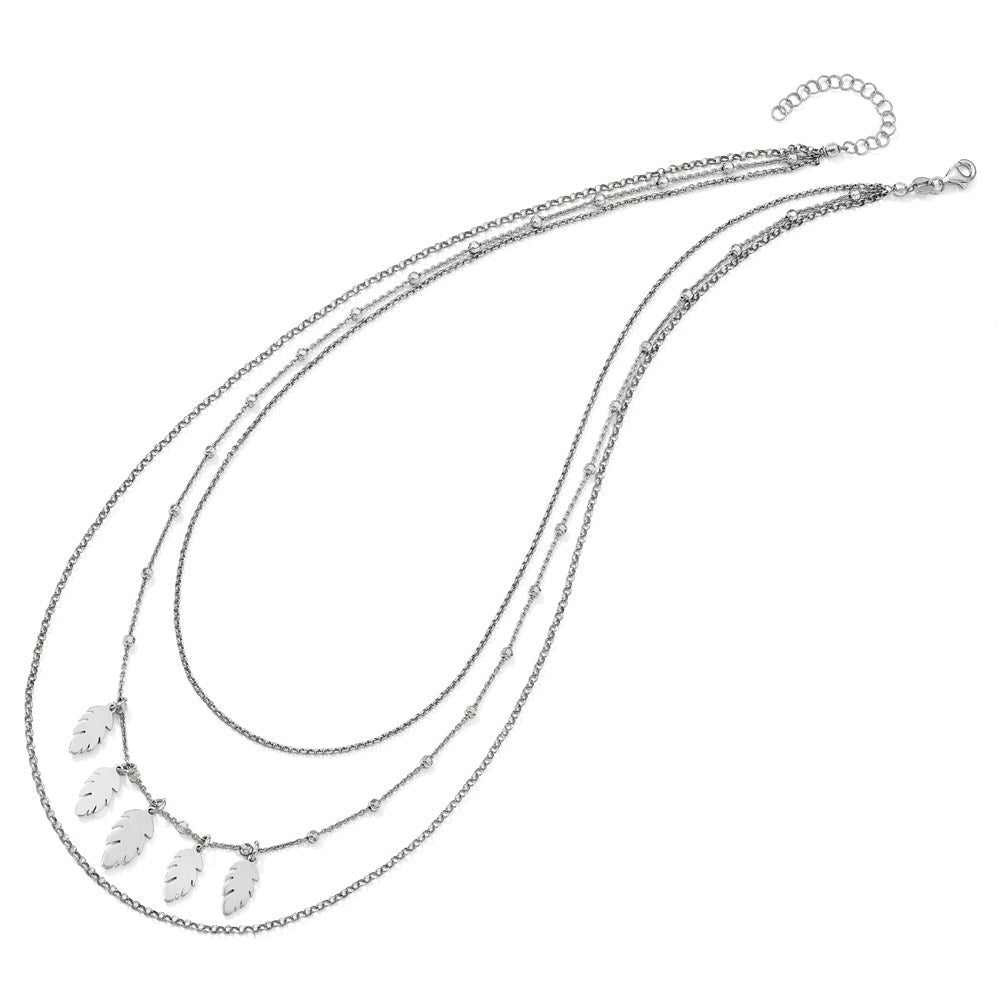 Sterlingsilber Poliert Blatt Multi-strand mit 2 Zoll Verlängerung. Halskette