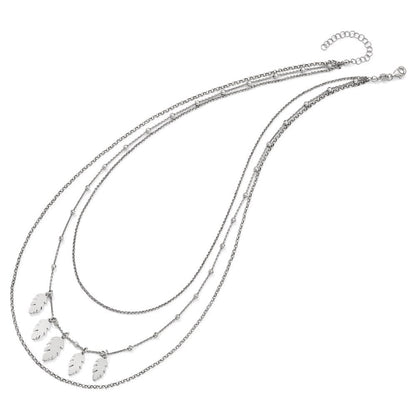 Sterlingsilber Poliert Blatt Multi-strand mit 2 Zoll Verlängerung. Halskette