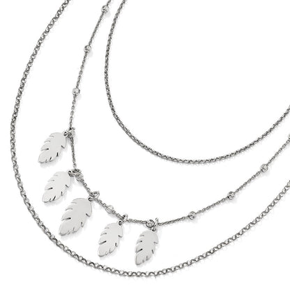Sterlingsilber Poliert Blatt Multi-strand mit 2 Zoll Verlängerung. Halskette