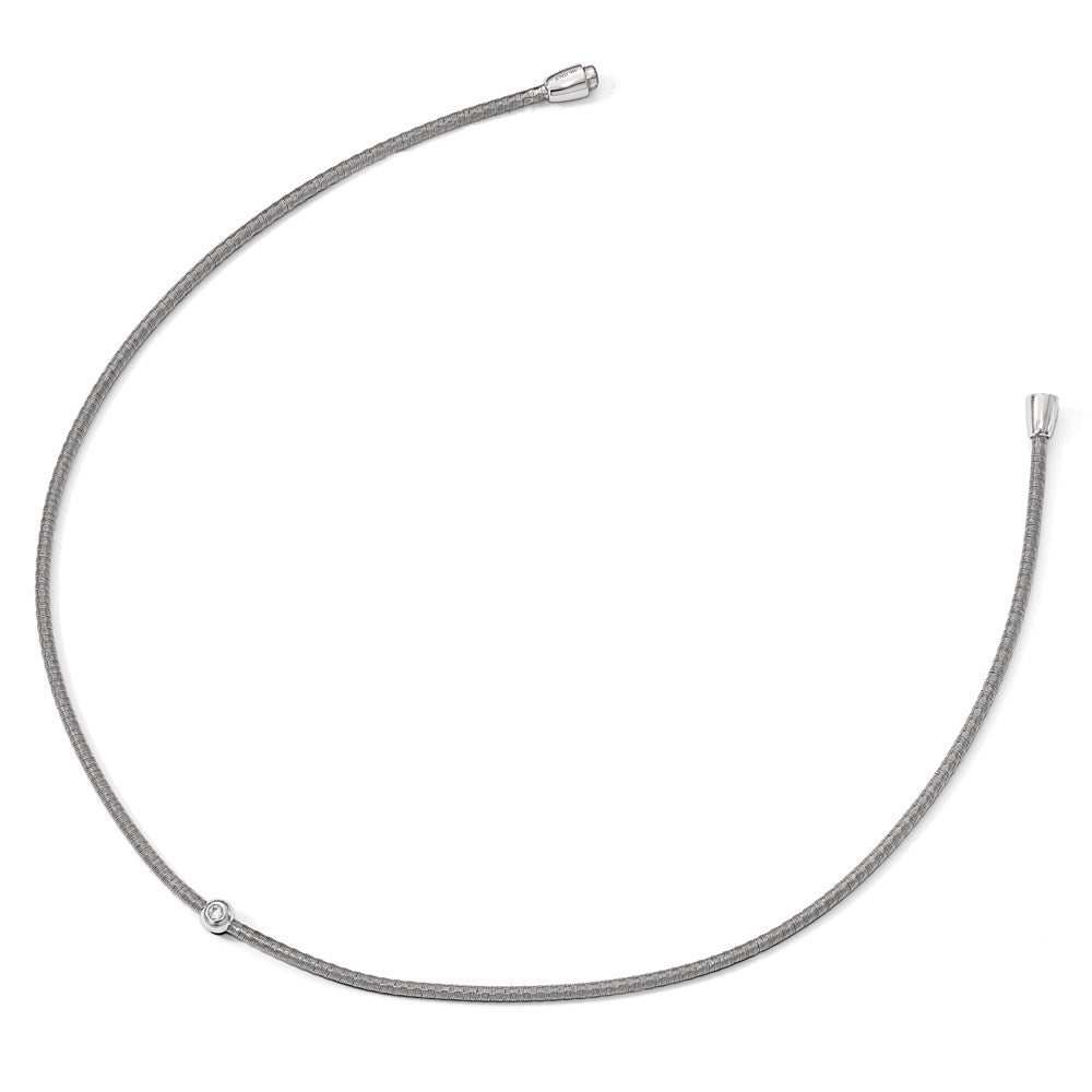 Sterlingsilber Poliert Zirkonia Halskette