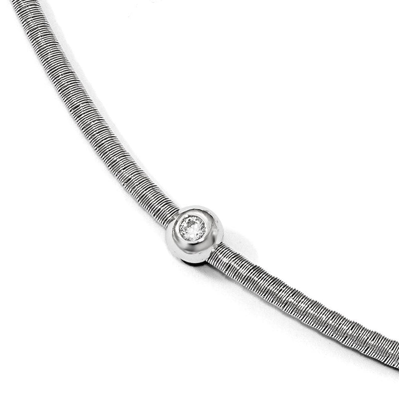 Sterlingsilber Poliert Zirkonia Halskette