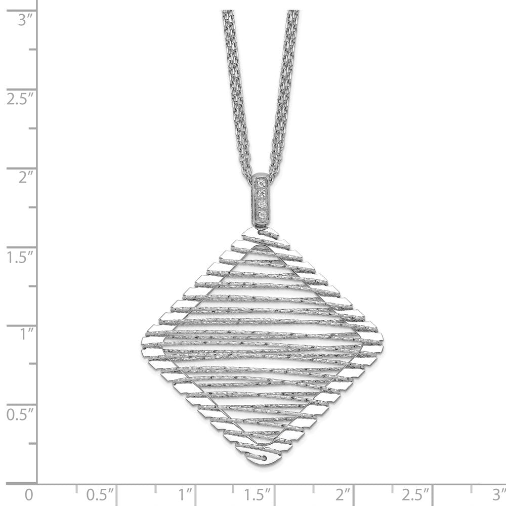 Sterlingsilber Rhodiniert Zirkonia Halskette