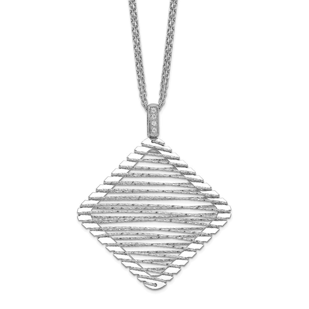 Sterlingsilber Rhodiniert Zirkonia Halskette