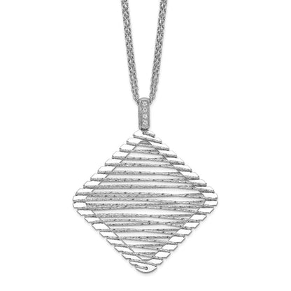 Sterlingsilber Rhodiniert Zirkonia Halskette