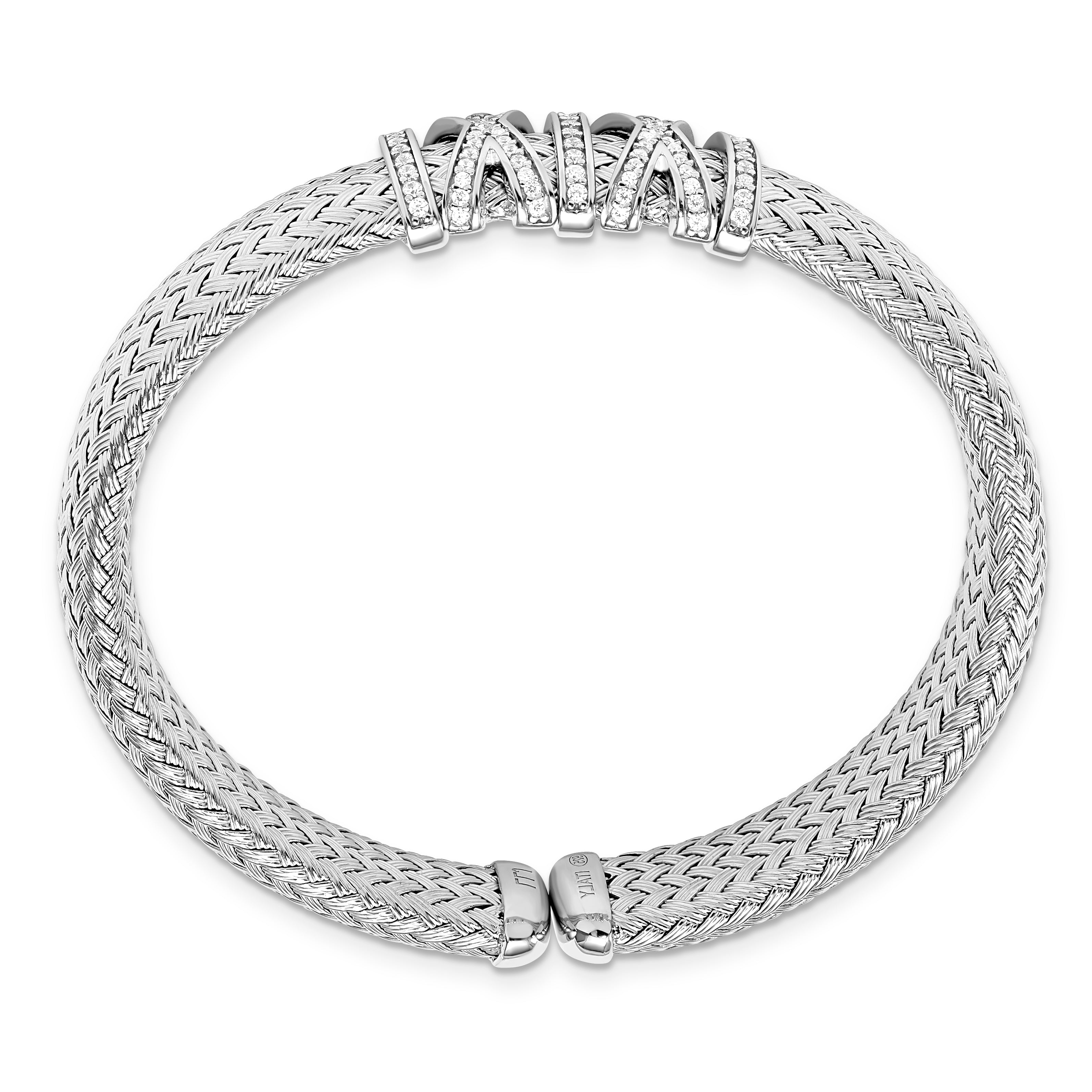 Sterlingsilber Zirkonia Geflochten Manschette