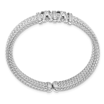 Sterlingsilber Zirkonia Geflochten Manschette