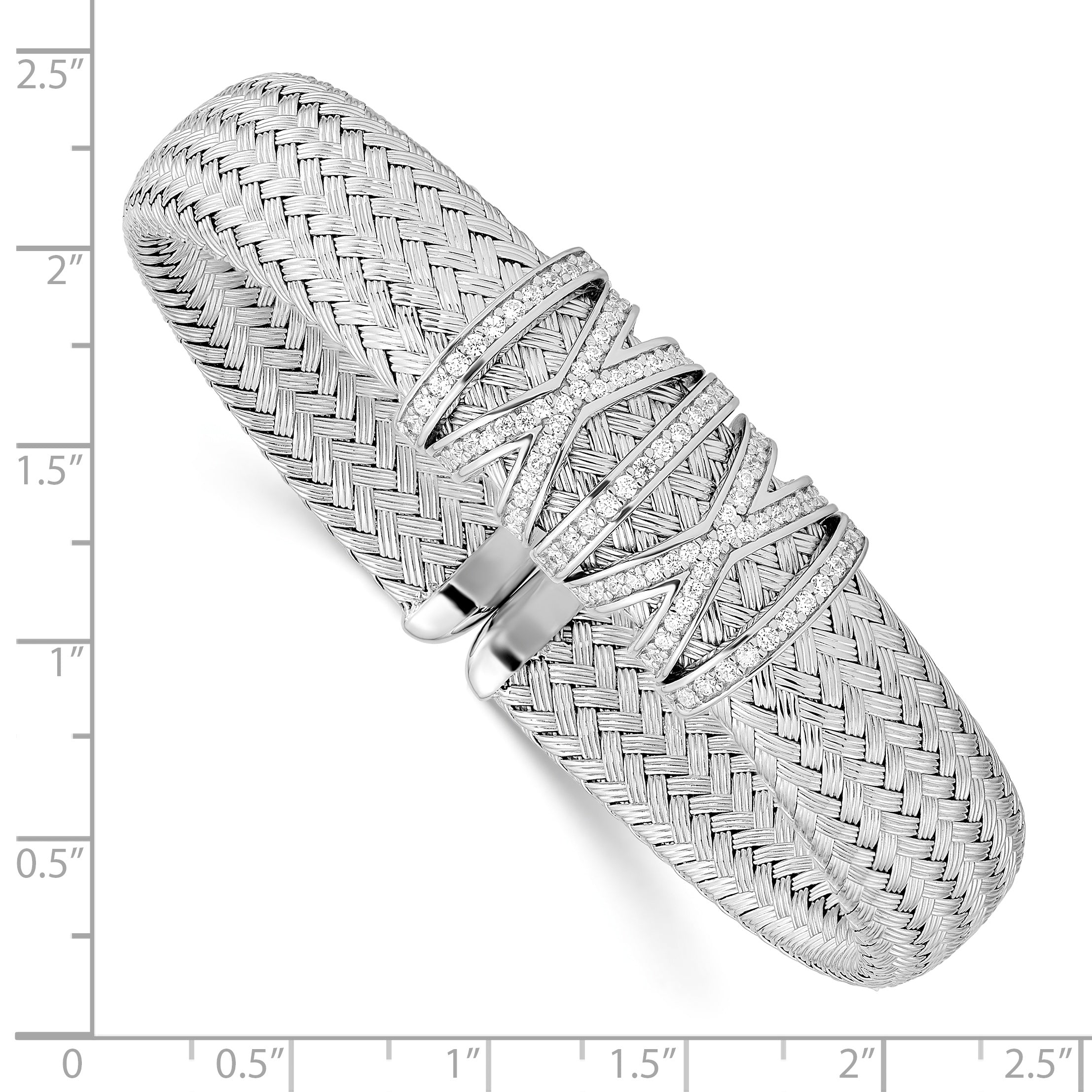 Sterlingsilber Zirkonia Geflochten Manschette