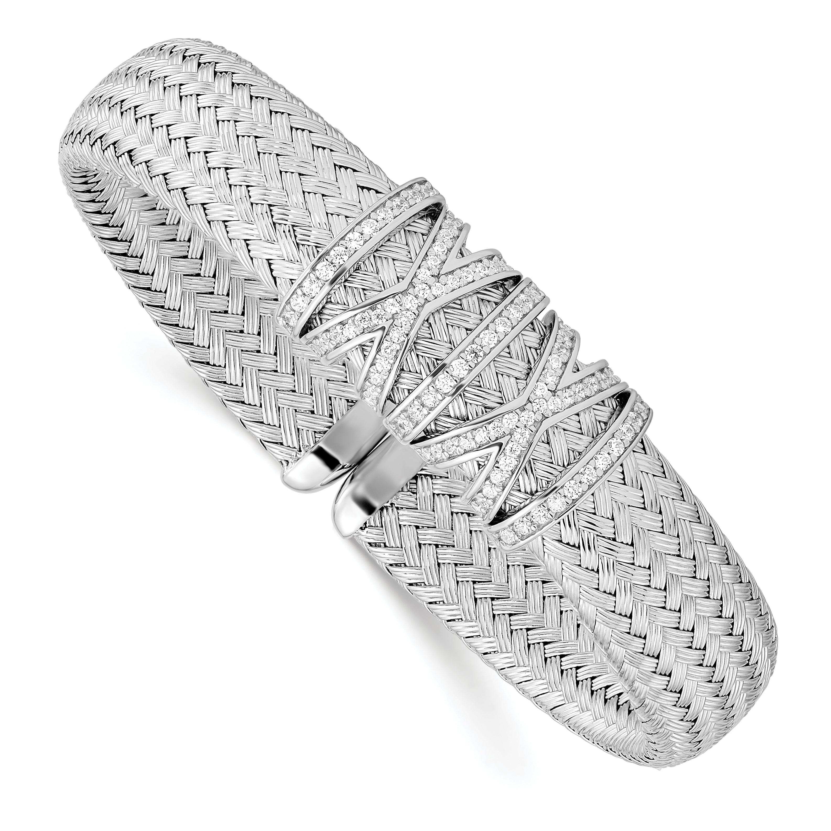 Sterlingsilber Zirkonia Geflochten Manschette
