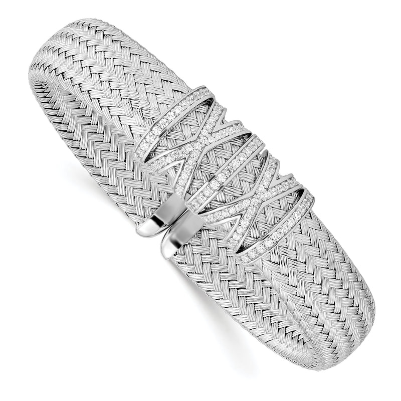 Sterlingsilber Zirkonia Geflochten Manschette