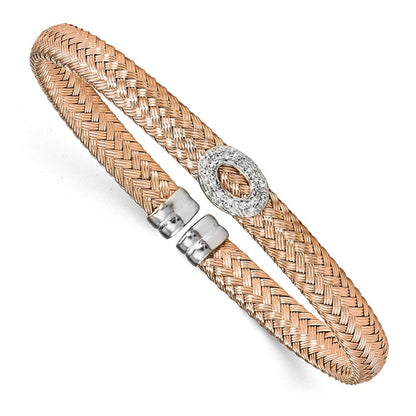 Sterlingsilber Roséfarben Zirkonia Geflochten Manschette