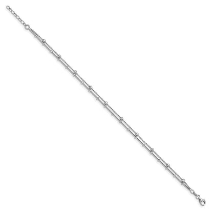Sterlingsilber Doppelt Strang Mit. Verlängerung. Kette Fußkettchen