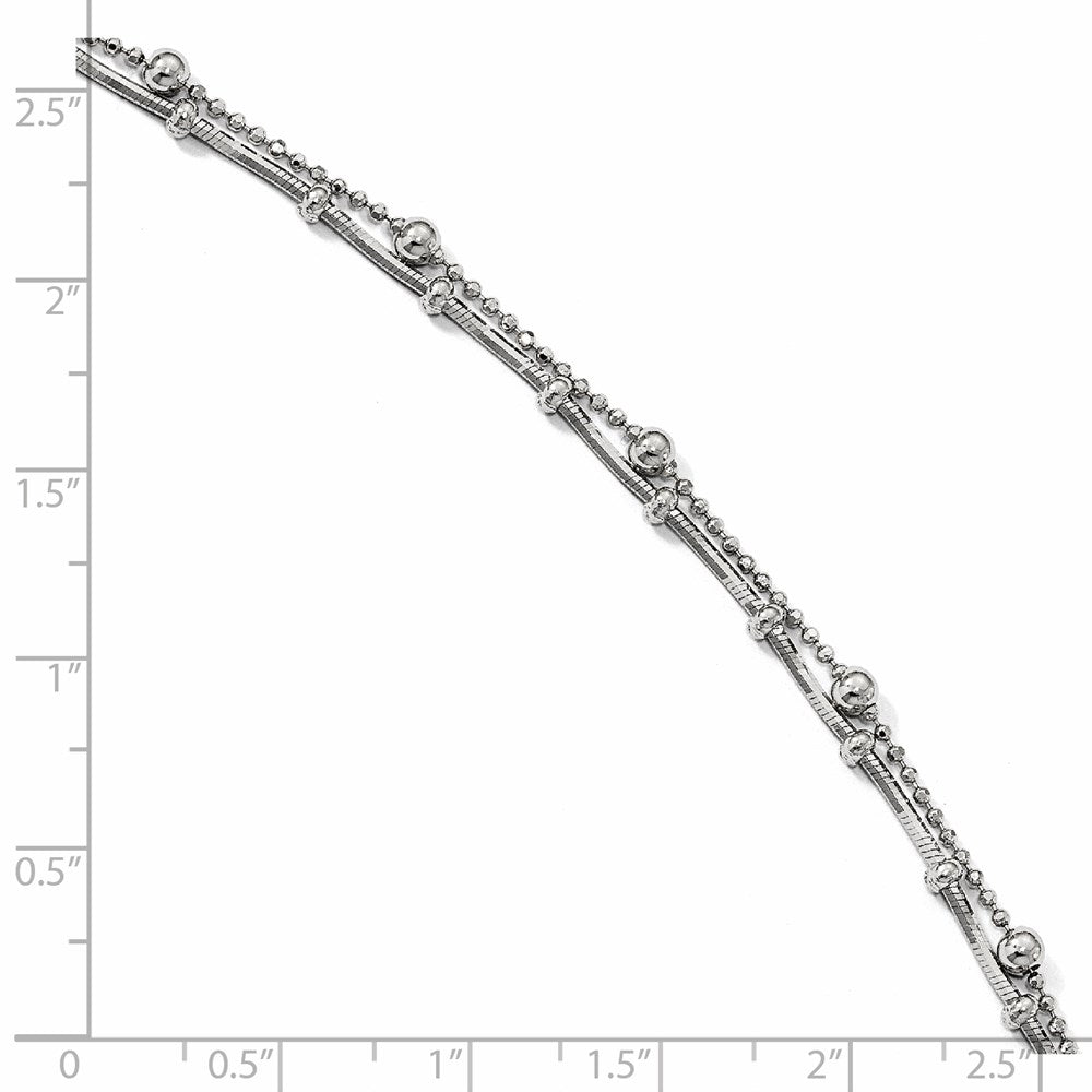 Sterlingsilber Doppelt Strang Mit. Verlängerung. Kette Fußkettchen