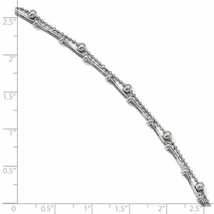 Sterlingsilber Doppelt Strang Mit. Verlängerung. Kette Fußkettchen