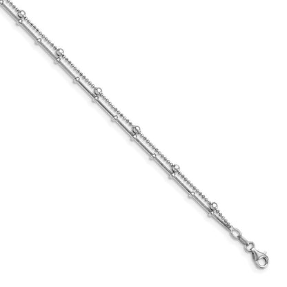 Sterlingsilber Doppelt Strang Mit. Verlängerung. Kette Fußkettchen