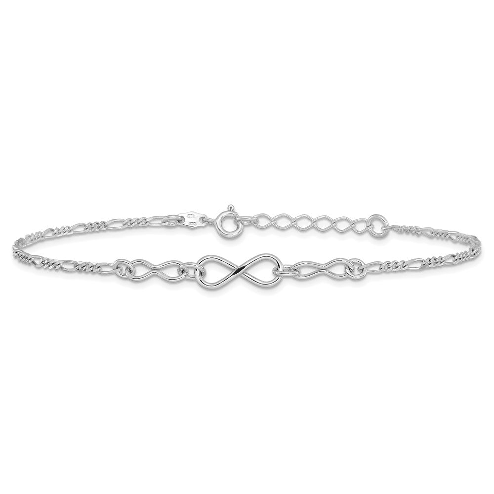 Sterlingsilber Unendlichkeit mit Verlängerung. Kette Fußkettchen