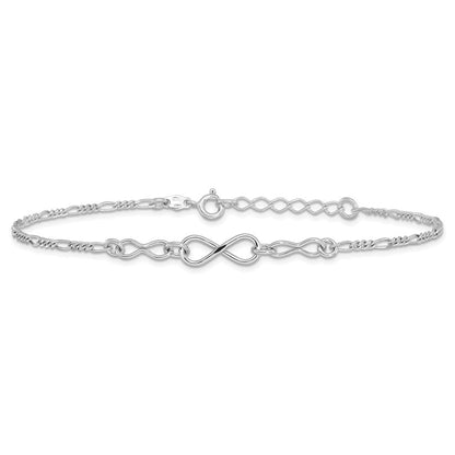 Sterlingsilber Unendlichkeit mit Verlängerung. Kette Fußkettchen