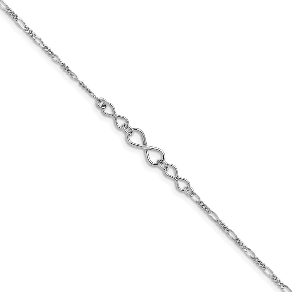 Sterlingsilber Unendlichkeit mit Verlängerung. Kette Fußkettchen