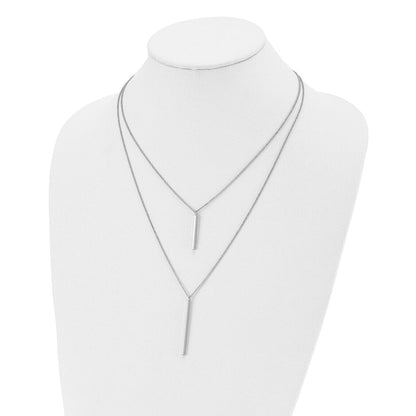 Sterlingsilber Zwei Strang mit 2 Zoll Verlängerung. Halskette