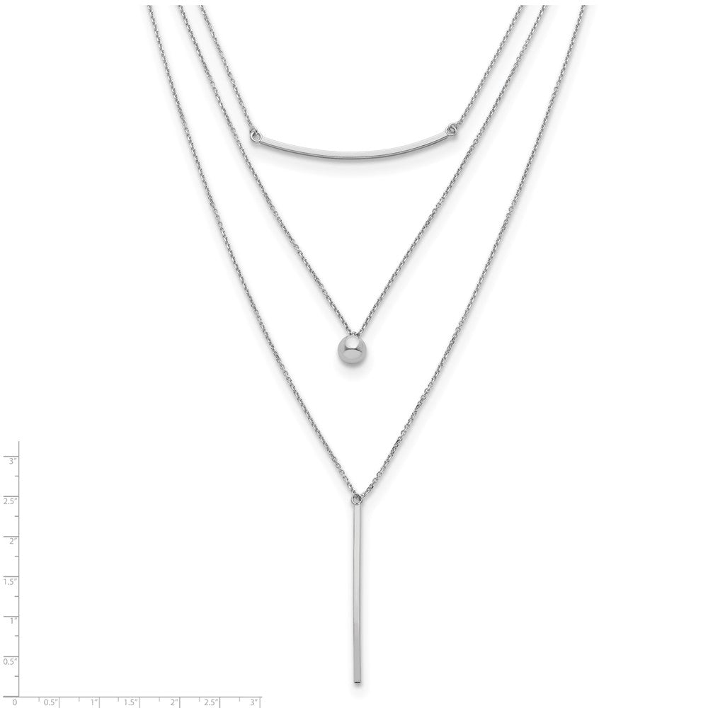 Sterlingsilber Drei Strang mit 2 Zoll Verlängerung. Halskette
