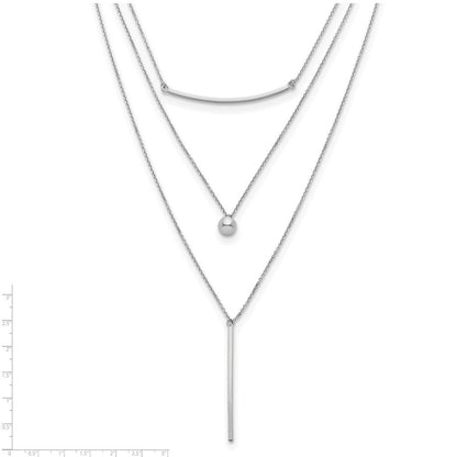 Sterlingsilber Drei Strang mit 2 Zoll Verlängerung. Halskette