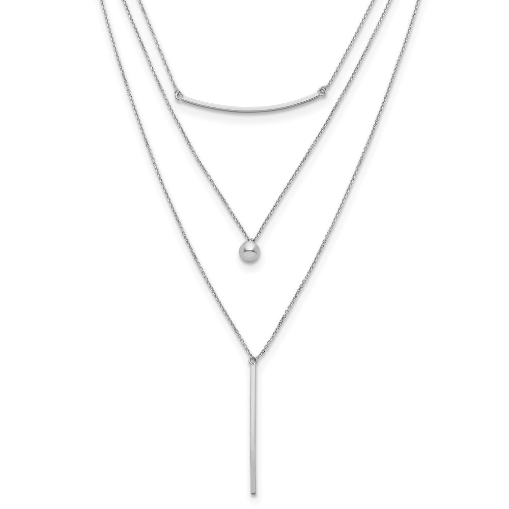 Sterlingsilber Drei Strang mit 2 Zoll Verlängerung. Halskette