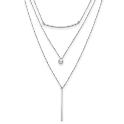 Sterlingsilber Drei Strang mit 2 Zoll Verlängerung. Halskette