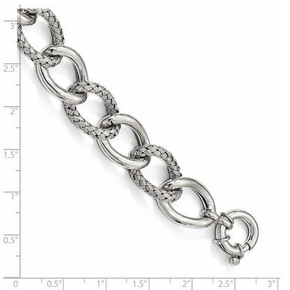 7 Zoll Sterlingsilber Poliert Geflochten Armband