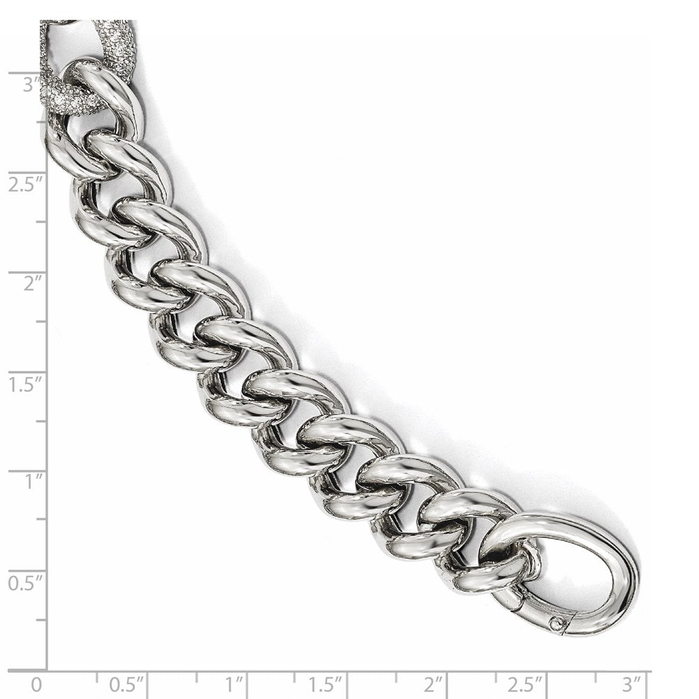 7 Zoll Sterlingsilber Zirkonia Poliert Geflochten Armband