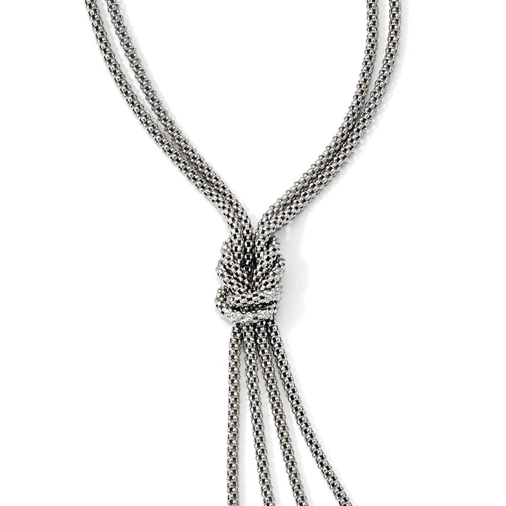 Sterlingsilber Poliert Multi-strand Perle Hängend Knoten Halskette