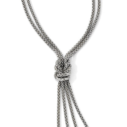 Sterlingsilber Poliert Multi-strand Perle Hängend Knoten Halskette