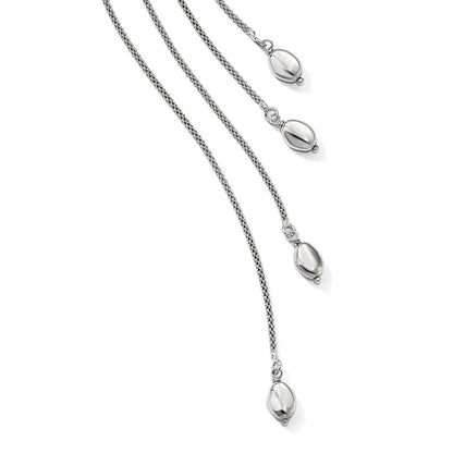 Sterlingsilber Poliert Multi-strand Perle Hängend Knoten Halskette
