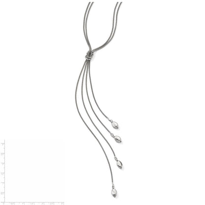 Sterlingsilber Poliert Multi-strand Perle Hängend Knoten Halskette