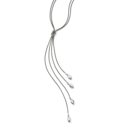 Sterlingsilber Poliert Multi-strand Perle Hängend Knoten Halskette