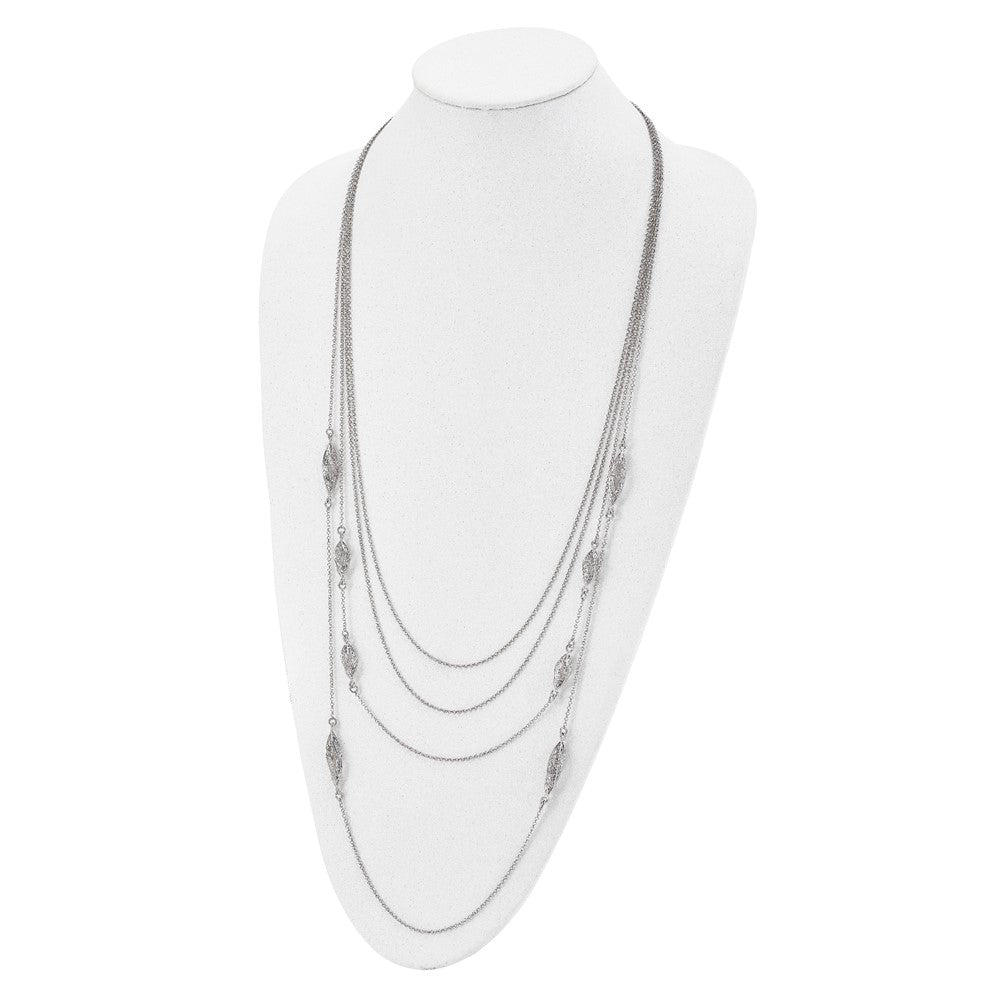 Sterlingsilber Poliert Filigran Multi-strand Fantasie Halskette