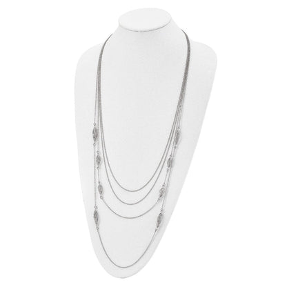 Sterlingsilber Poliert Filigran Multi-strand Fantasie Halskette