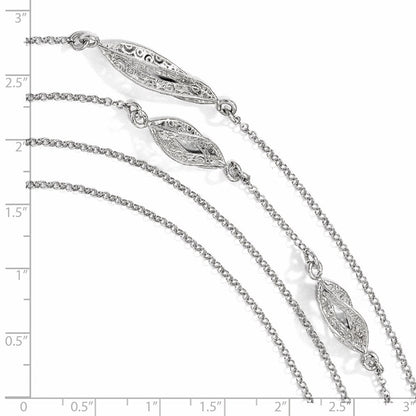 Sterlingsilber Poliert Filigran Multi-strand Fantasie Halskette