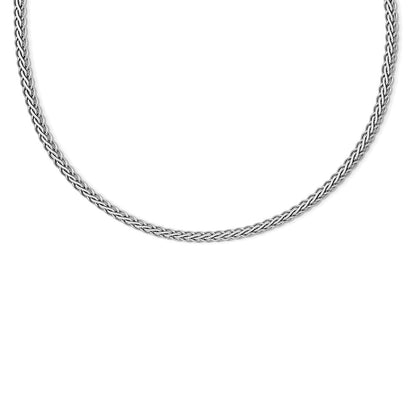 Sterlingsilber Flach Diamantiert Ährenkette Halskette