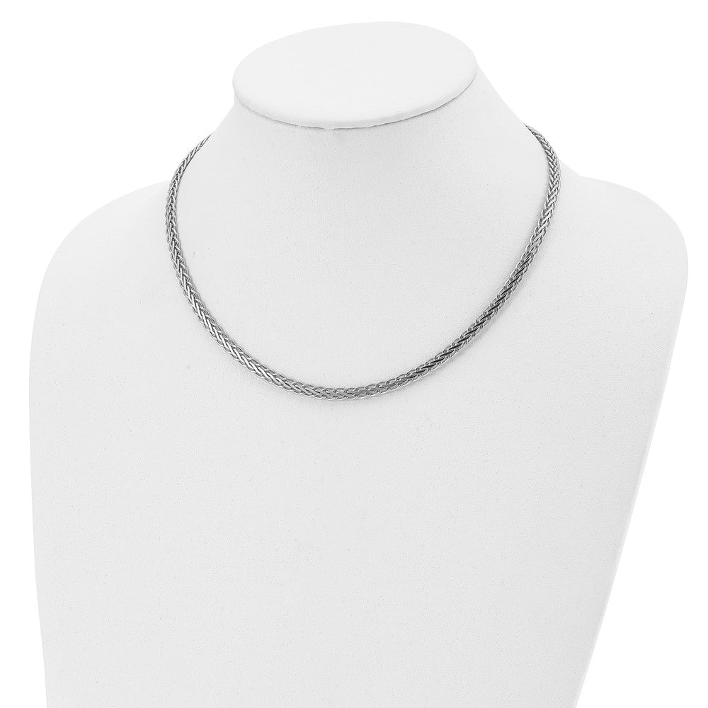 Sterlingsilber Flach Diamantiert Ährenkette Halskette